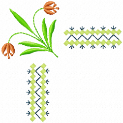 Flowers And Tree Embroidery Design 4